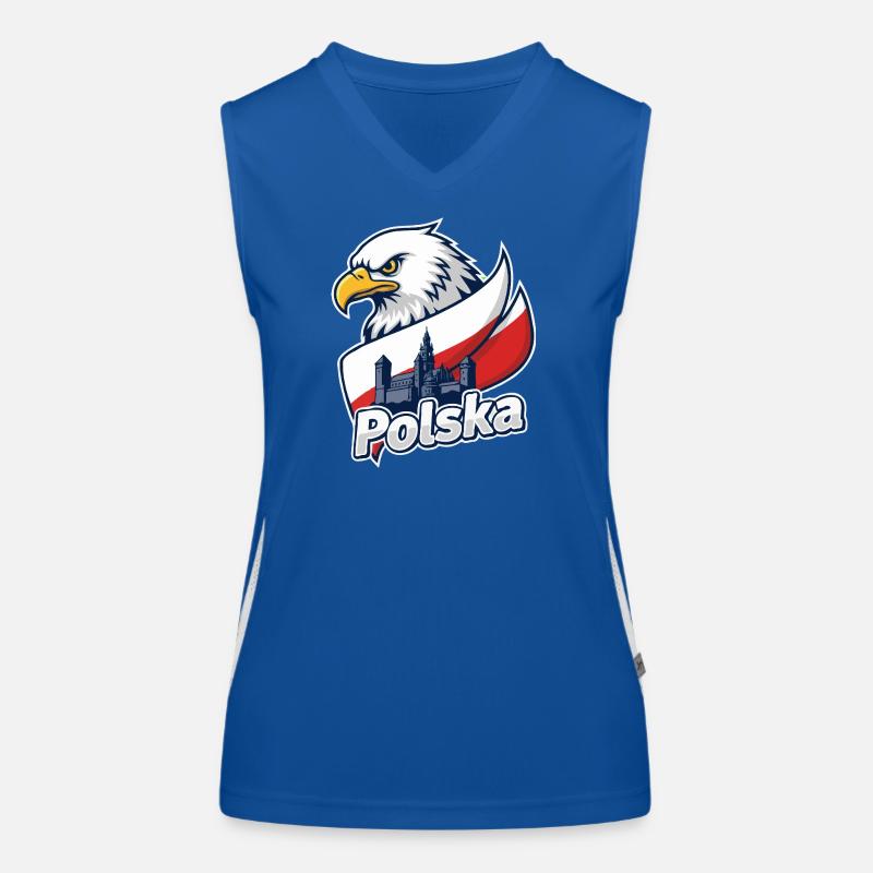 Aigle de Polska et Château sur le drapeau Débardeur respirant contrasté Femme