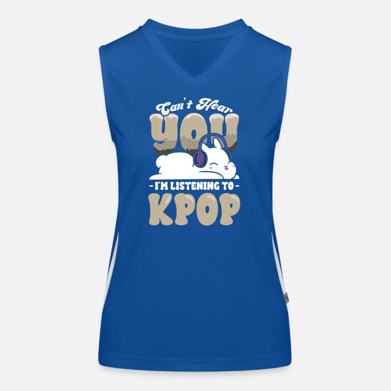 Kpop Hase mit Kopfhörern Funktionelles Kontrast-Tank Top für Frauen