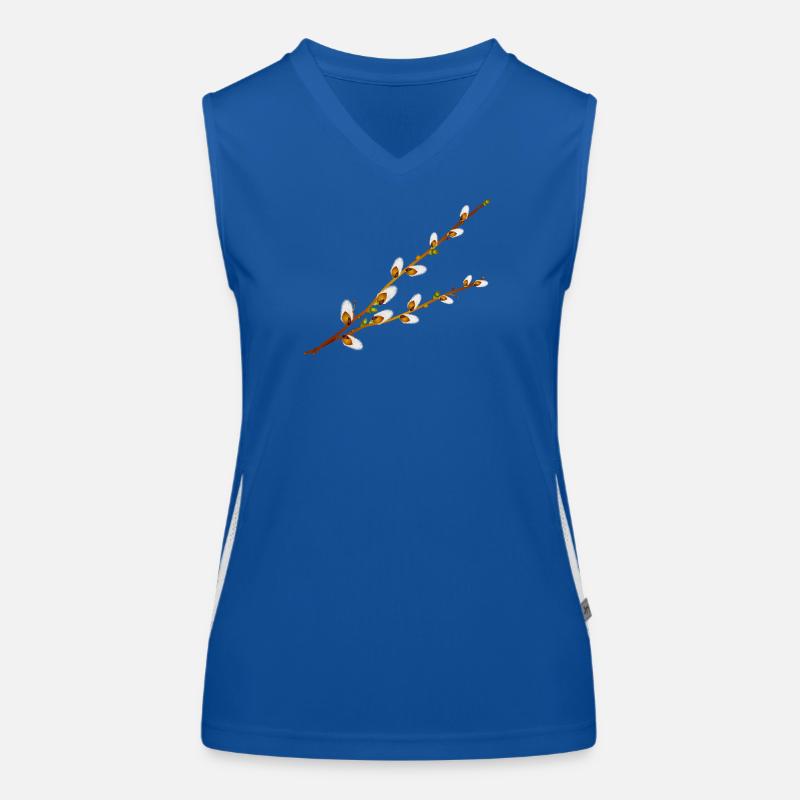 Branches délicates de manche de palmier – Motif printanier Débardeur respirant contrasté Femme