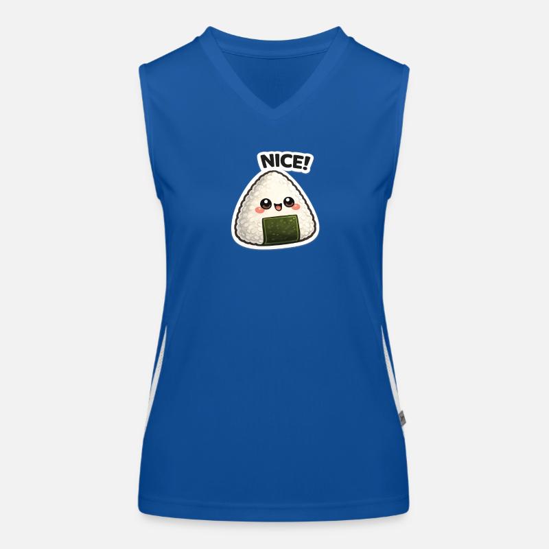 Kawaii onigiri with seaweed Women's Functional Contrast Tank Top