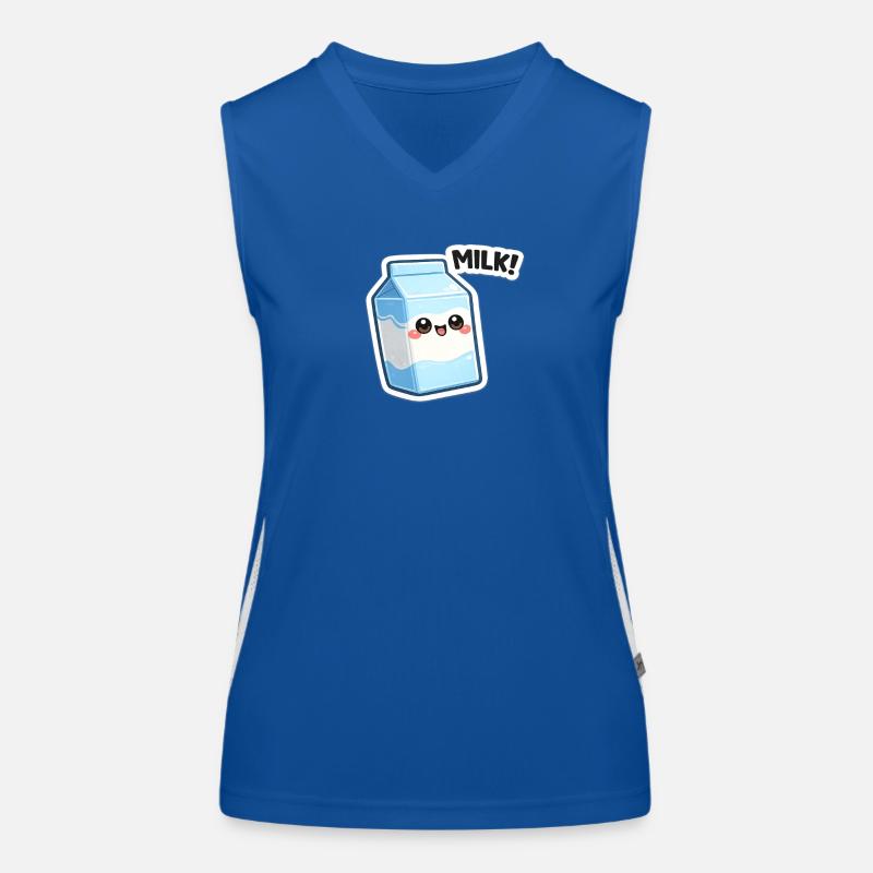 Conception des autocollants Kawaii Milchcarton Débardeur respirant contrasté Femme