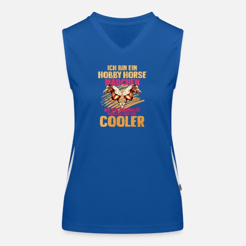 41 Ich Bin Ein Hobby Horse Madchen Funktionelles Kontrast-Tank Top für Frauen