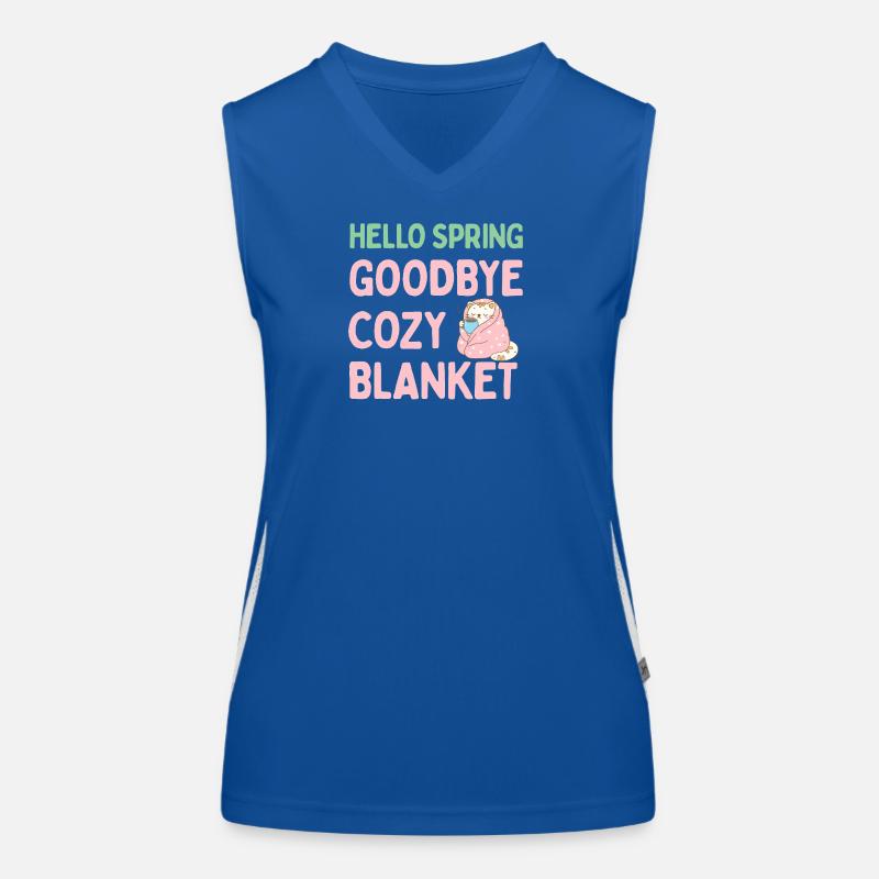 Hallo Frühling, leb wohl, warme Decke Funktionelles Kontrast-Tank Top für Frauen