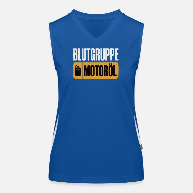 Blood Type Engine Oil Screwdriver Design Women's Functional Contrast Tank Top