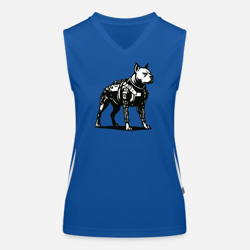 Cyborg Dog Funktionelles Kontrast-Tank Top für Frauen