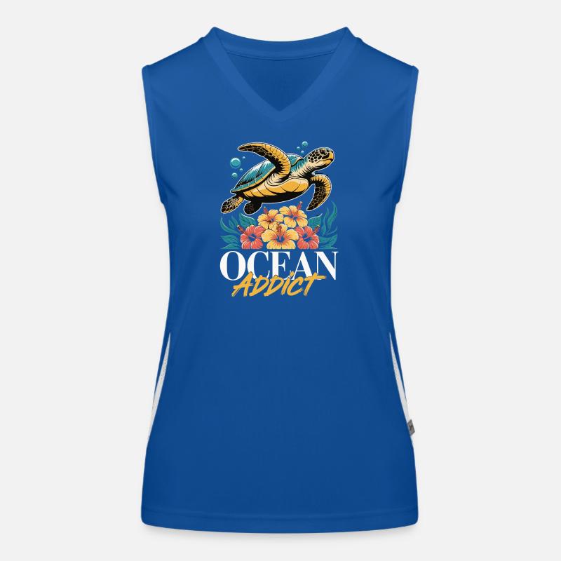 Sea Turtle Ocean Addict Design Débardeur respirant contrasté Femme