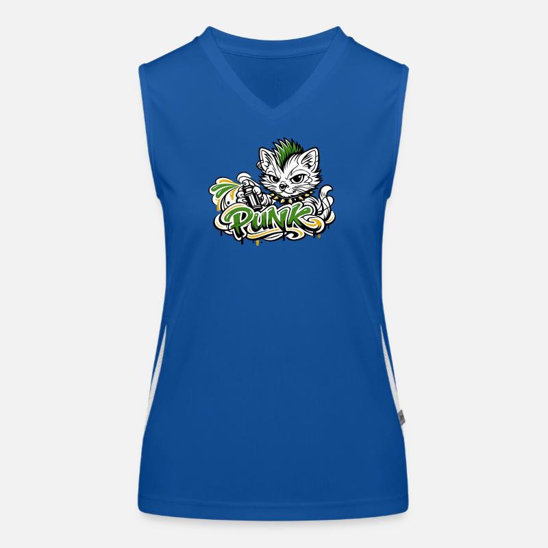 Punkkatz Graffiti Mohawk Débardeur respirant contrasté Femme