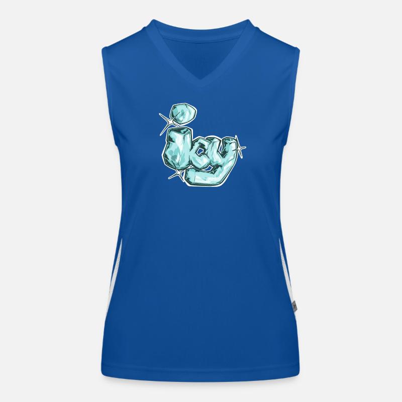 Eisig, ein gezogenes Wort Funktionelles Kontrast-Tank Top für Frauen