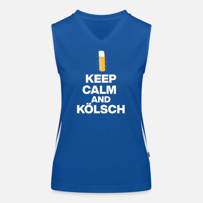 KEEP CALM AND KÖLSCH! STANGE GLÜCK AUS KÖLN weiß Funktionelles Kontrast-Tank Top für Frauen