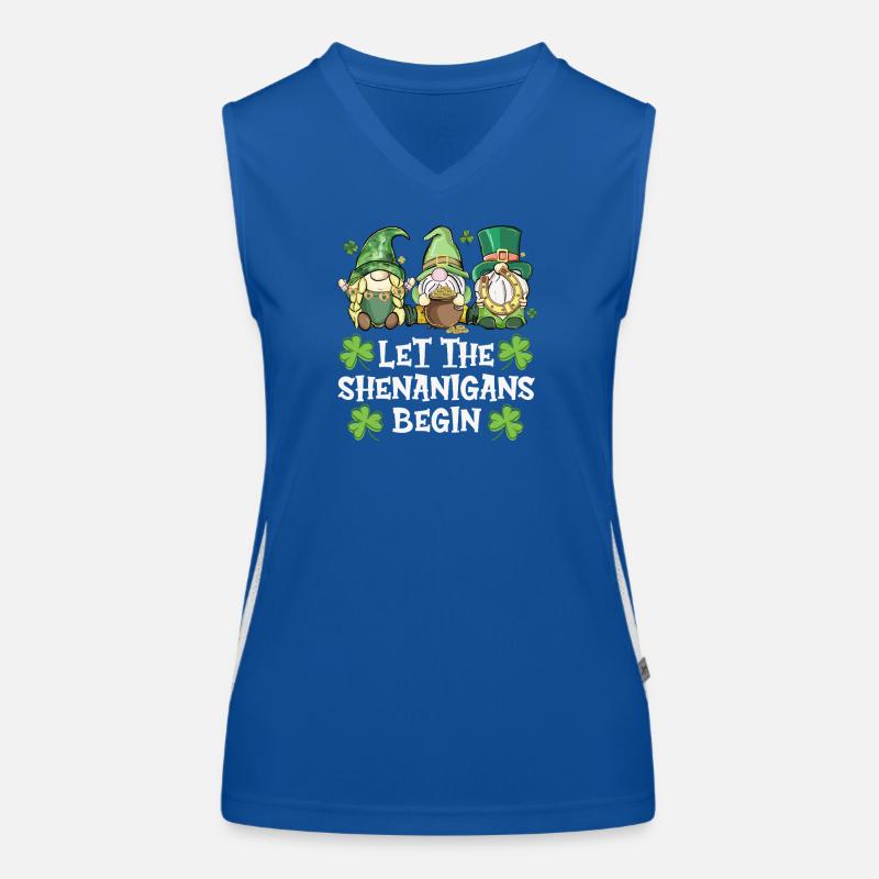 Que les frasques commencent le design des gnomes irlandais Débardeur respirant contrasté Femme