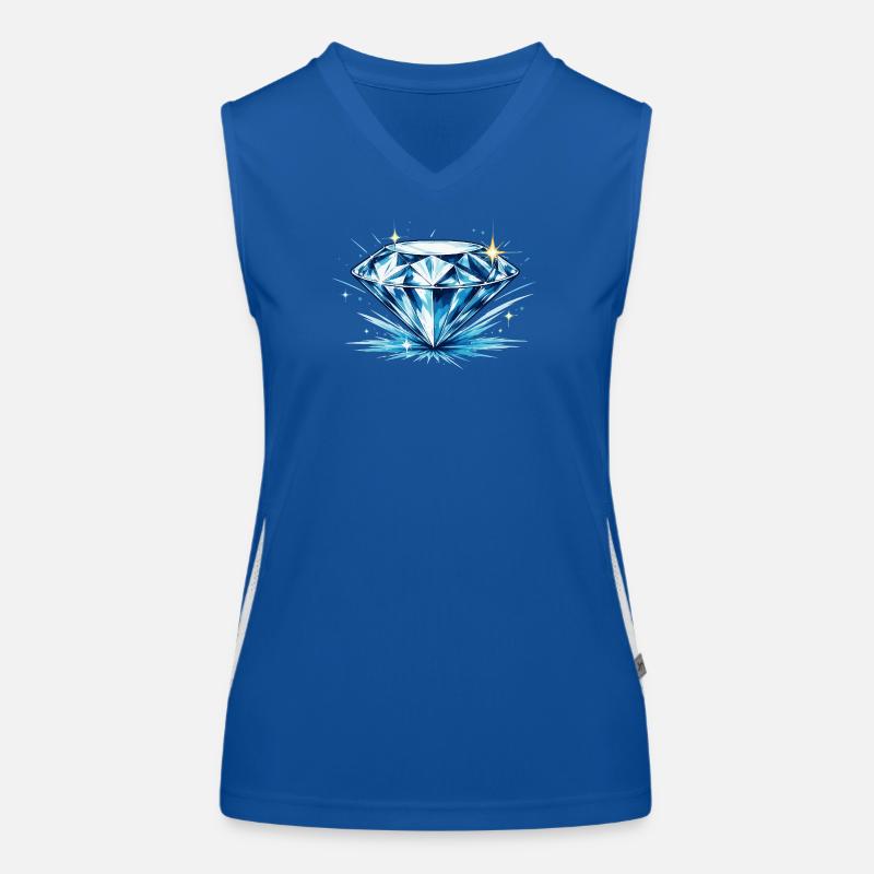 Eisblauer Diamant Funktionelles Kontrast-Tank Top für Frauen