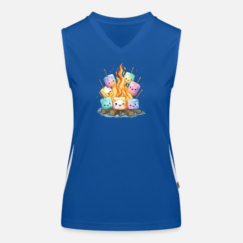 Campfire Marshmallows Fun Women's Functional Contrast Tank Top