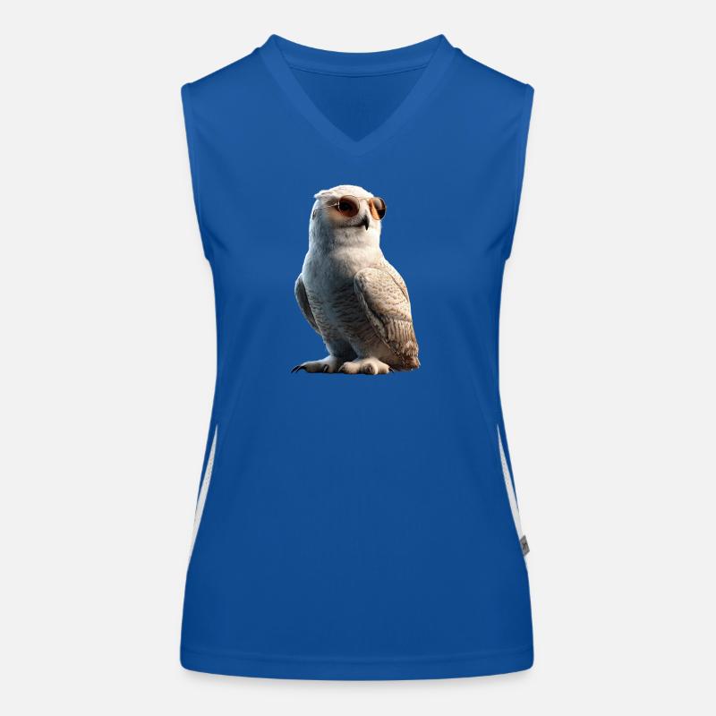 Schneeeule Weiße Eule Kauz Uhu Owl Schnee Eulen Funktionelles Kontrast-Tank Top für Frauen