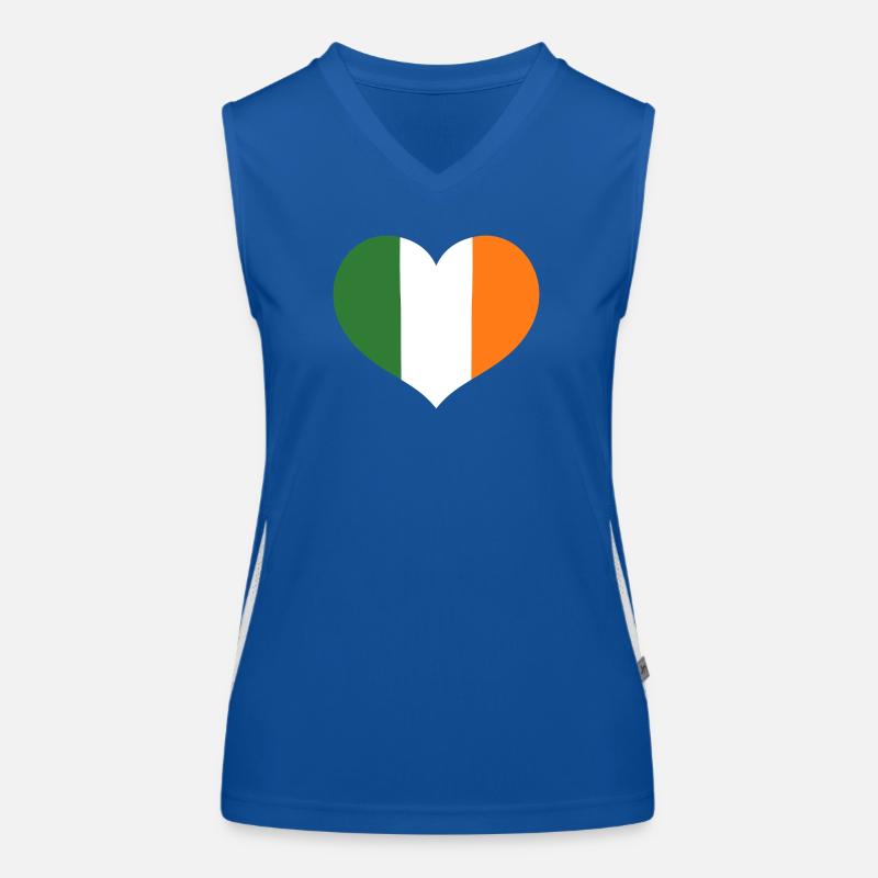 Irish Flag Heart Emblem Women's Functional Contrast Tank Top