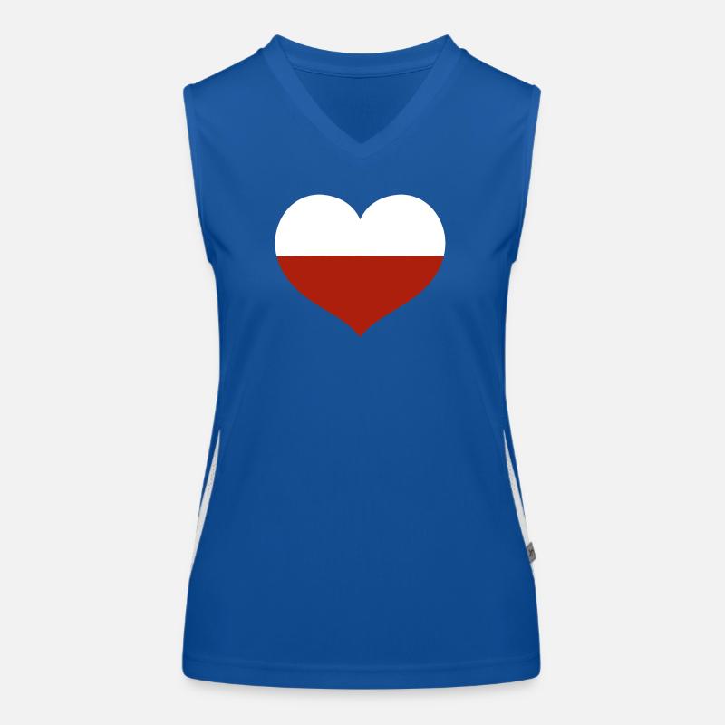 Emblem der polnischen Flagge Herz Funktionelles Kontrast-Tank Top für Frauen