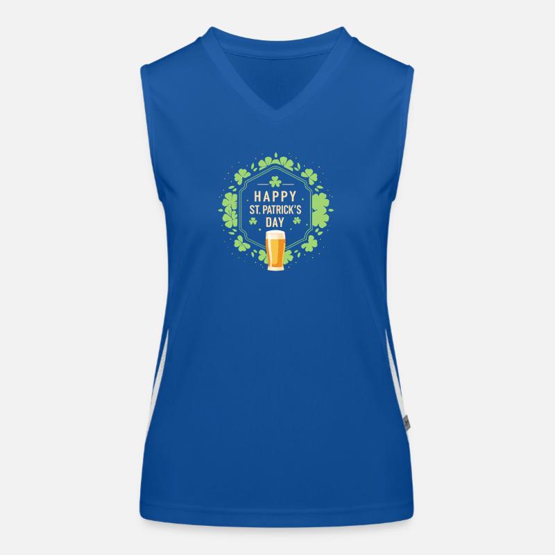 St. Patrick's Day Bier & Kleeblatt Funktionelles Kontrast-Tank Top für Frauen