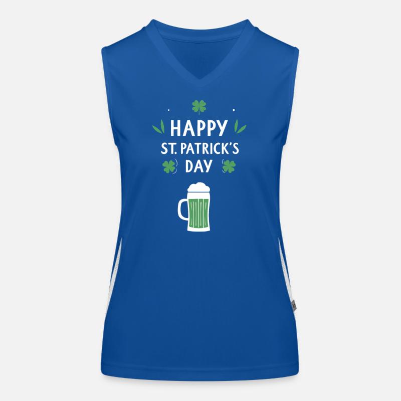St. Patrick's Day Bier & Kleeblatt Funktionelles Kontrast-Tank Top für Frauen