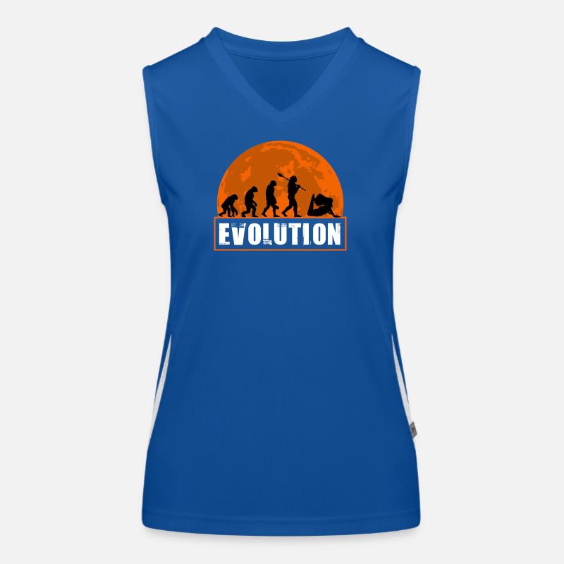 Yoga Evolution Silhouette Sunset Retro Funktionelles Kontrast-Tank Top für Frauen
