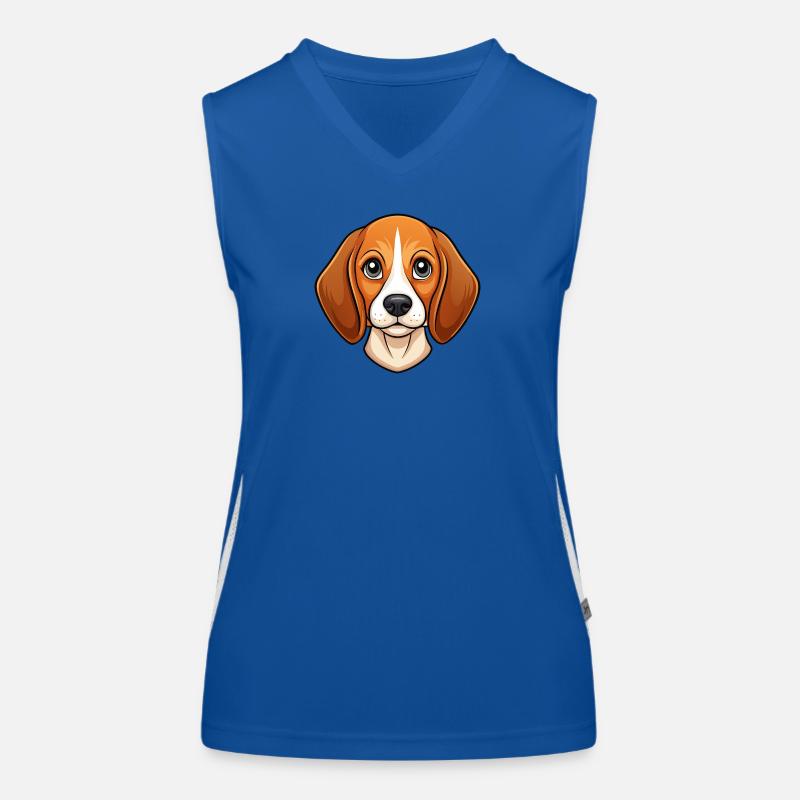 Beagle-Gesicht Funktionelles Kontrast-Tank Top für Frauen