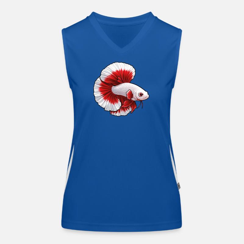 Red White Kampffisch Funktionelles Kontrast-Tank Top für Frauen