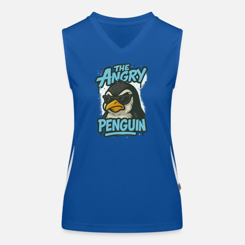Der ärgerliche Pinguin Funktionelles Kontrast-Tank Top für Frauen