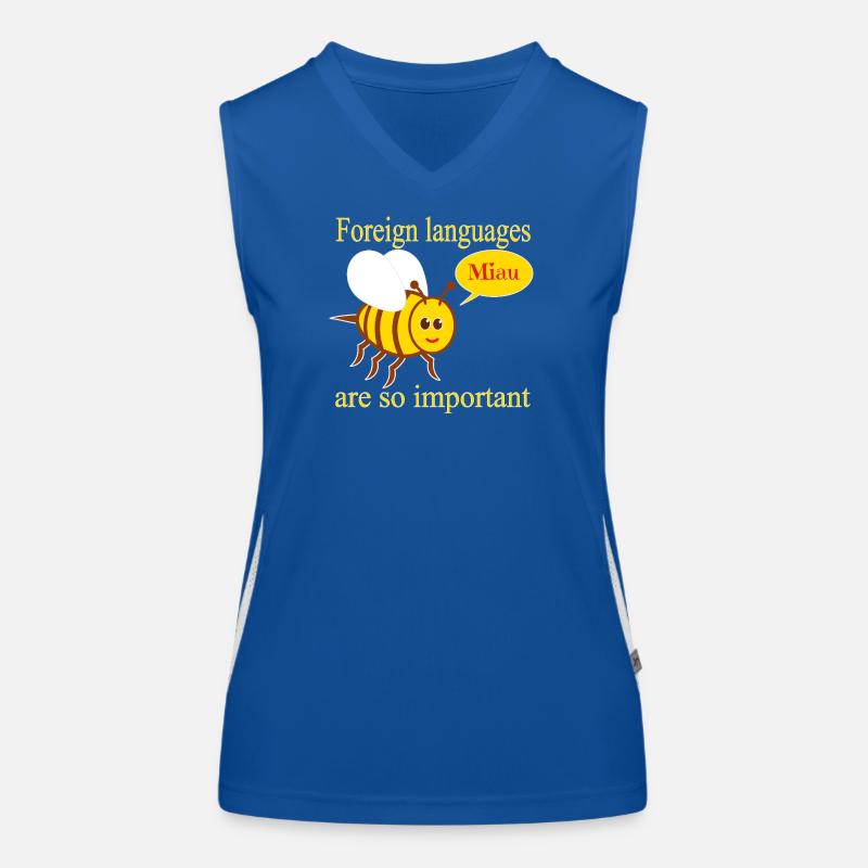 Bee with speech bubble Women's Functional Contrast Tank Top