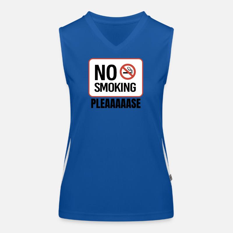 No Smoking Please, Humorous Message Women's Functional Contrast Tank Top