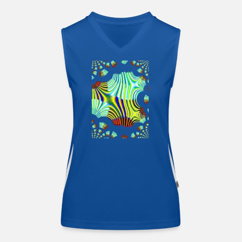 Motif de vagues néon psychédéliques Débardeur respirant contrasté Femme