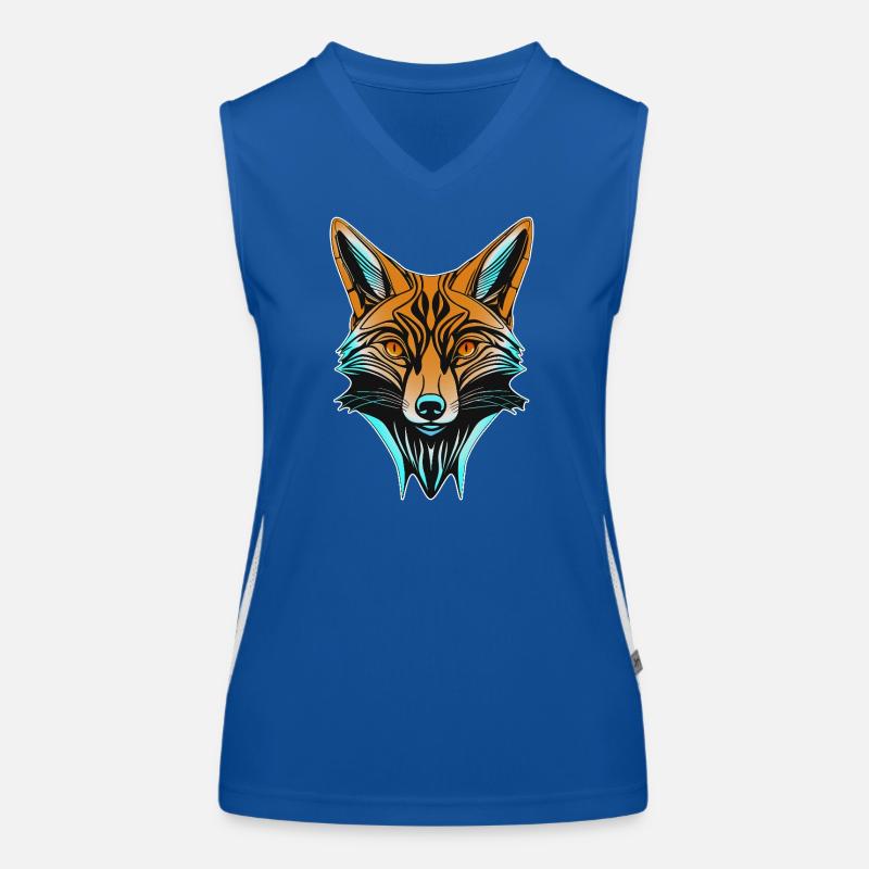 Neon Fox Head Women's Functional Contrast Tank Top
