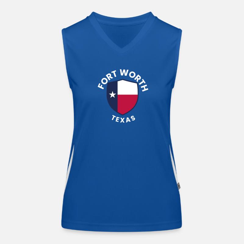 Fort Worth Texas Shield Pride Funktionelles Kontrast-Tank Top für Frauen