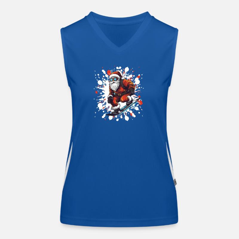 Weihnachtsmann Snowboard Funktionelles Kontrast-Tank Top für Frauen