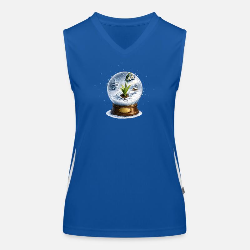 Snowdrop blasts snow globe Women's Functional Contrast Tank Top