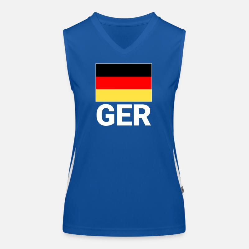 Drapeau allemand avec abréviation CECR Débardeur respirant contrasté Femme