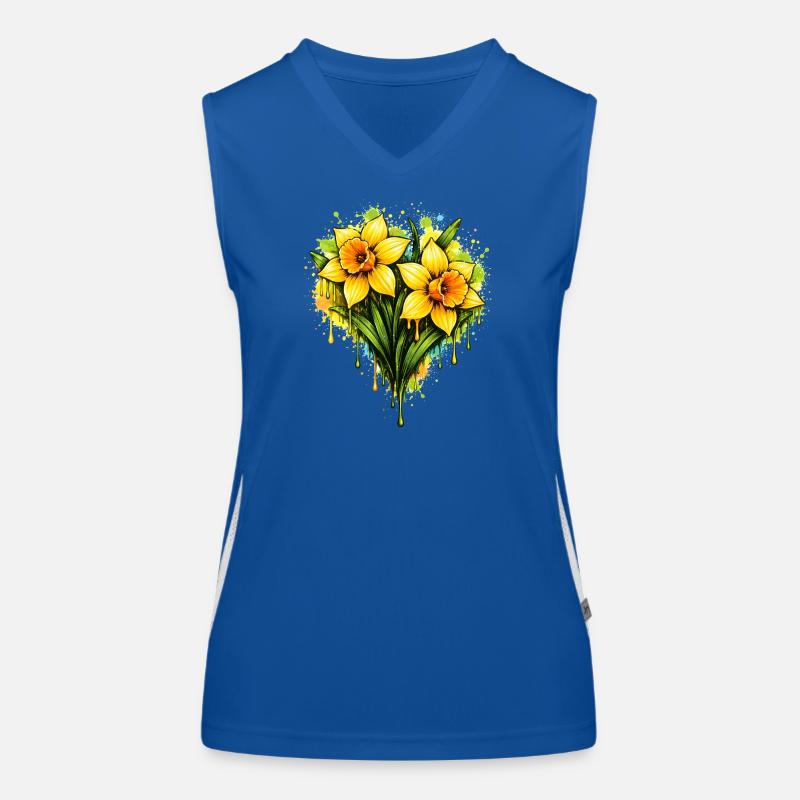 Jonquilles dans le style graffiti Débardeur respirant contrasté Femme