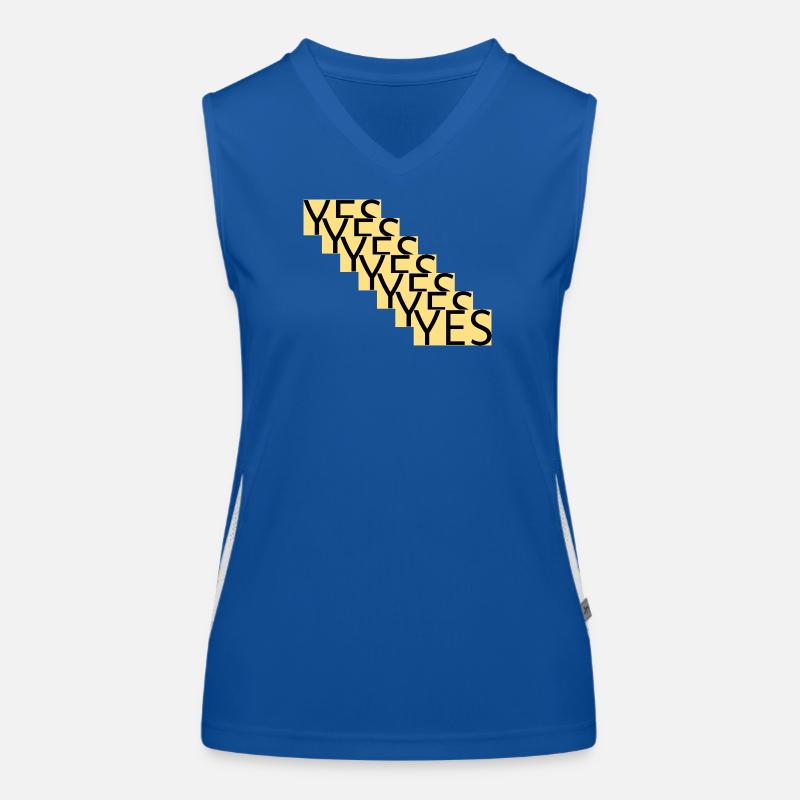 YES – Step statement in gold Women's Functional Contrast Tank Top