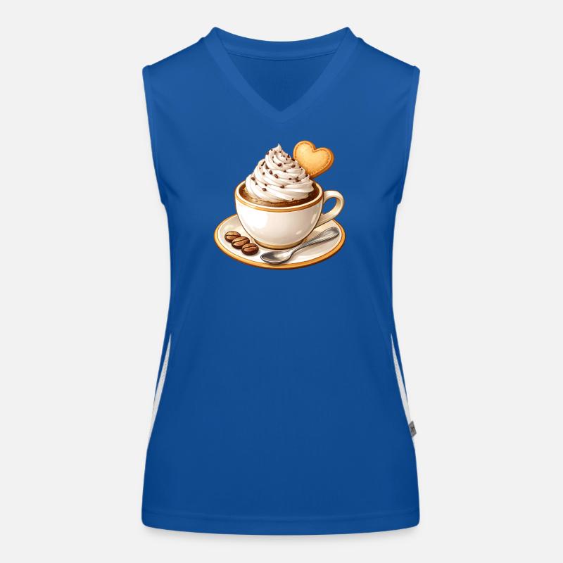 Café avec crème et illustration de biscuits au cœur Débardeur respirant contrasté Femme