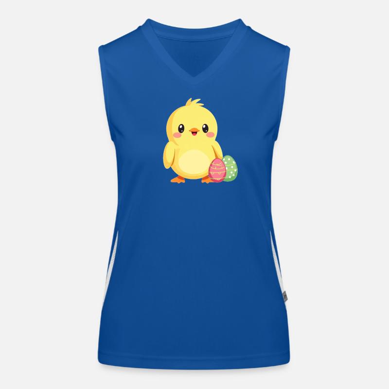 Chicks at Easter - Women's Functional Contrast Tank Top - royal/white