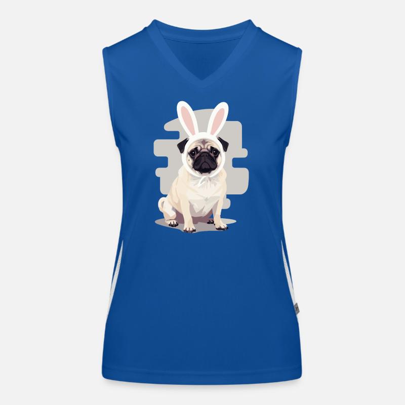 Mops Bunny Funktionelles Kontrast-Tank Top für Frauen