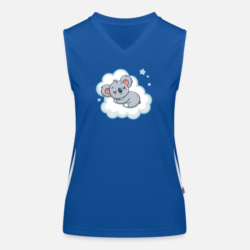 Dreamy Koala on Blue Cloud Women's Functional Contrast Tank Top