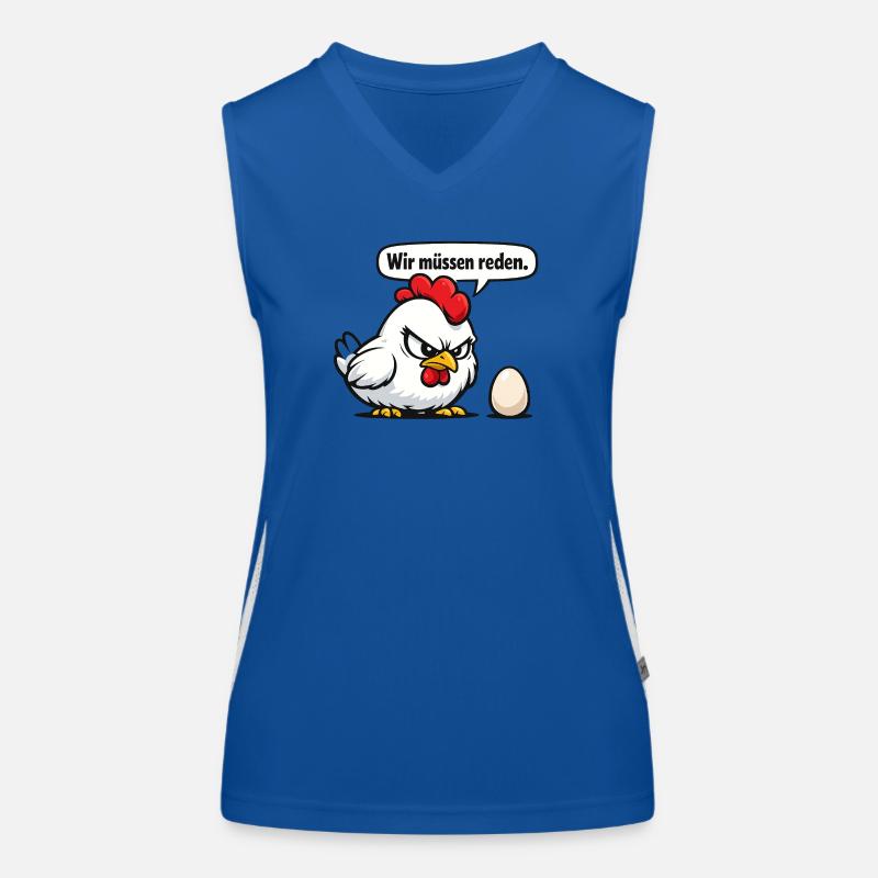 On doit parler du cadeau d’humour de poule Débardeur respirant contrasté Femme