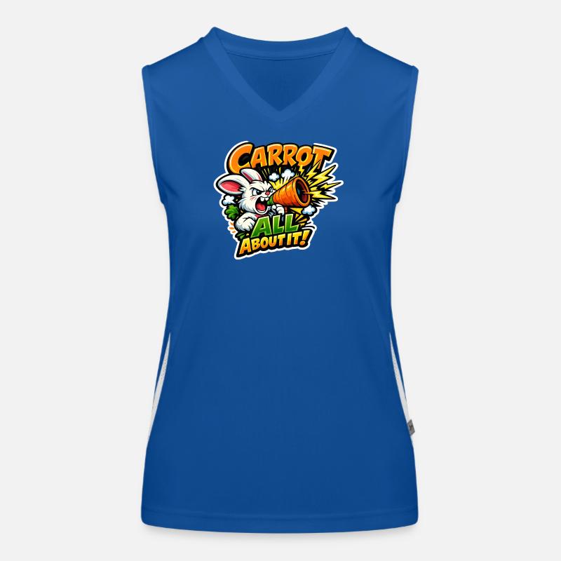 Karotten Megafon Bunny – Comic Stil Funktionelles Kontrast-Tank Top für Frauen