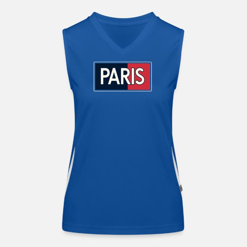 Paris blue and red blocks Women's Functional Contrast Tank Top