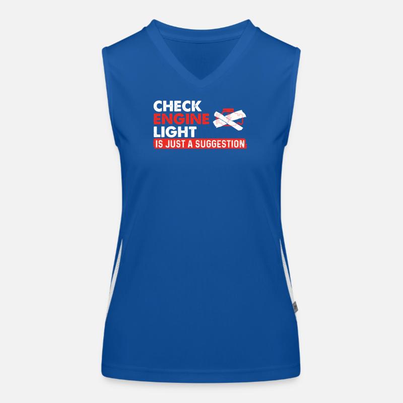 Check Engine Light Suggestion Rennwagen Funktionelles Kontrast-Tank Top für Frauen