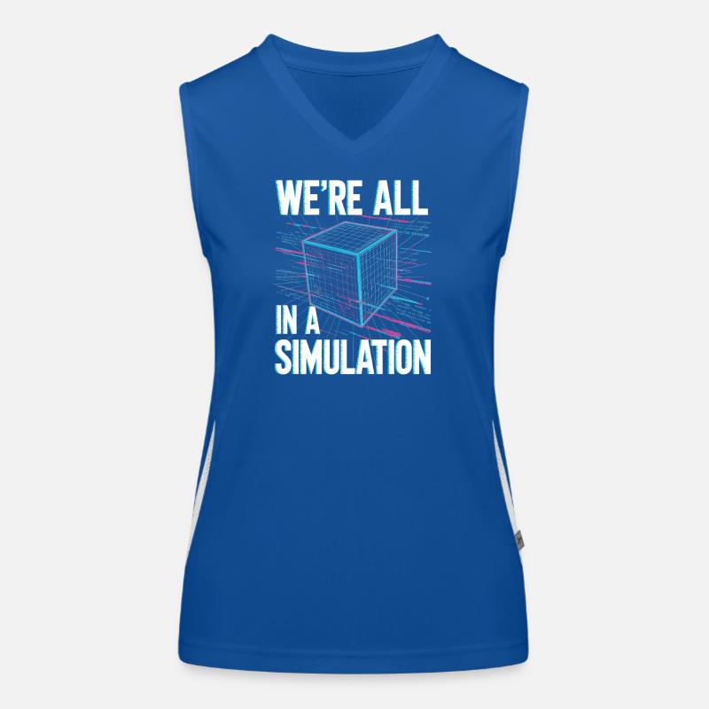 Wir sind alle in einer Simulation Funktionelles Kontrast-Tank Top für Frauen