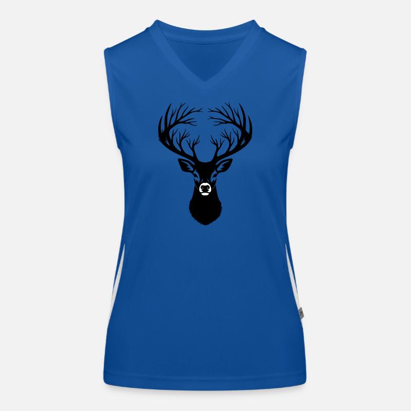 Silhouette de bois de cerf tête de cerf Débardeur respirant contrasté Femme
