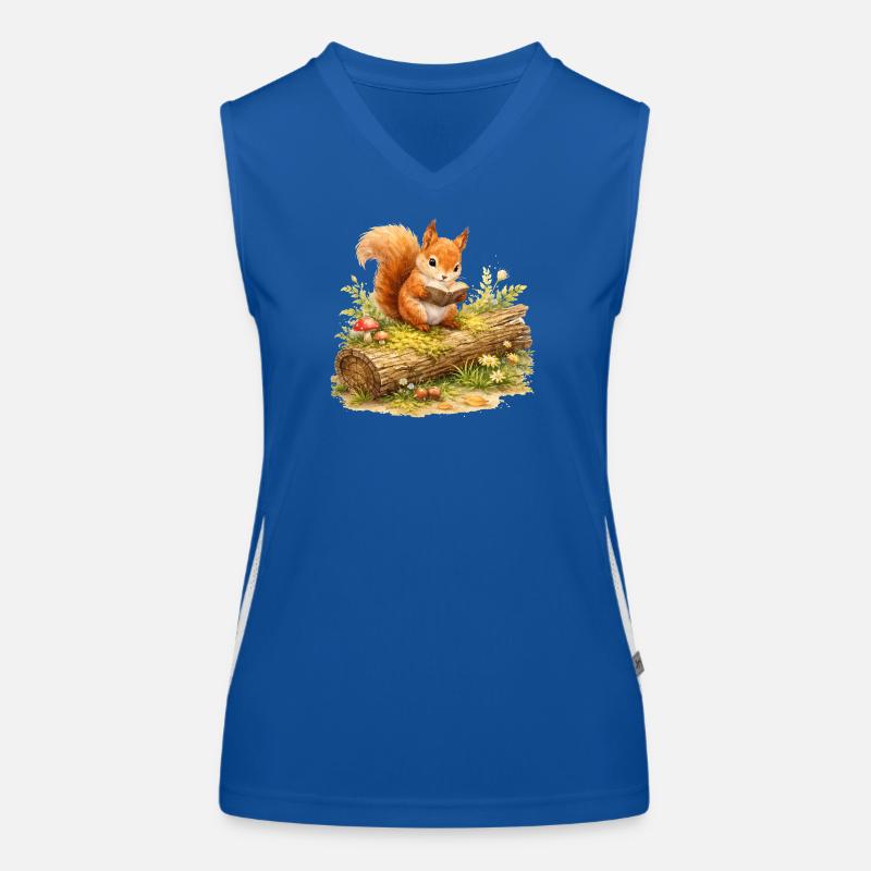 Eichhörnchen liest Buch Illustration  Funktionelles Kontrast-Tank Top für Frauen