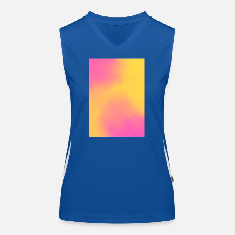 Gradient - yellow pink customizable Women's Functional Contrast Tank Top