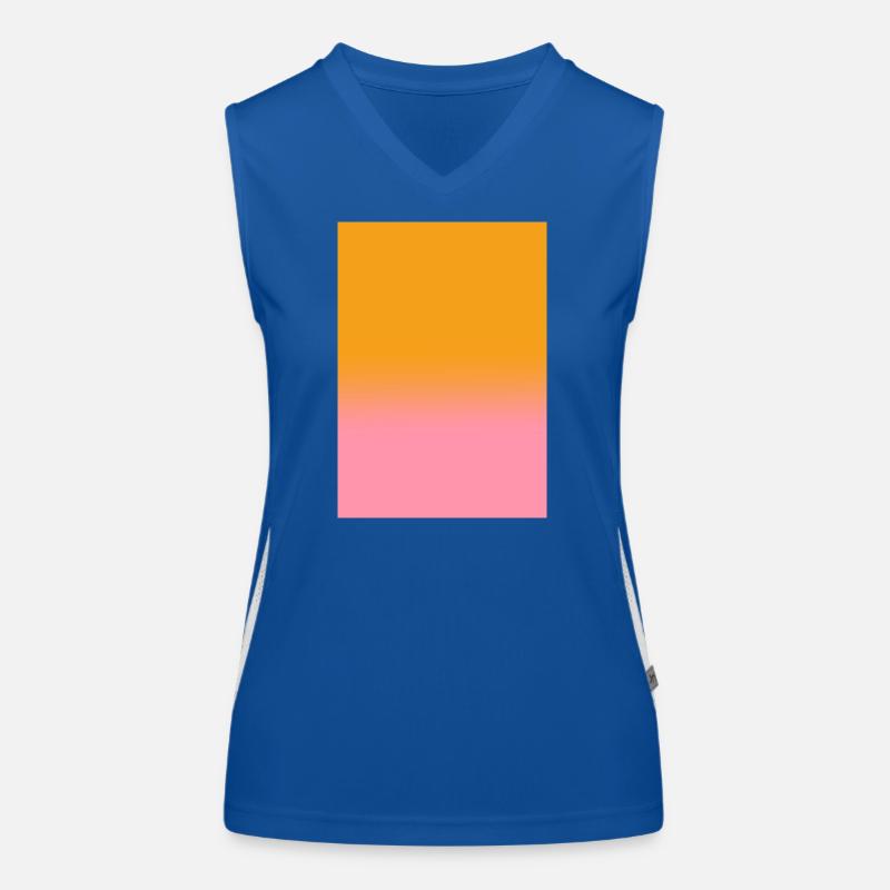 Gradient - orange pink customizable Women's Functional Contrast Tank Top