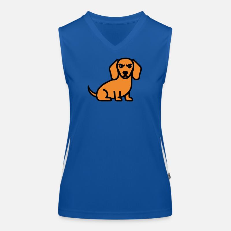 Dackel Hund Braun Comic Funktionelles Kontrast-Tank Top für Frauen