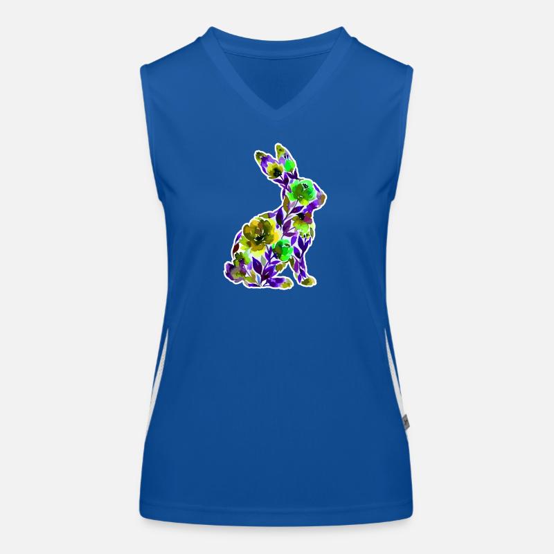 Fleurs en forme de lapin Débardeur respirant contrasté Femme